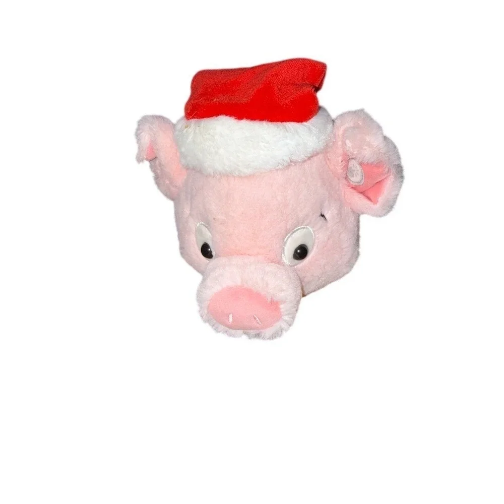 Hallmark Gund Plush Pink Pig Santa Hat Fair Isle Sweater 12in‎ Christmas tested